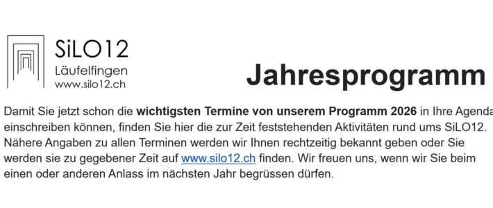 geplante Events 2026 SiLO12